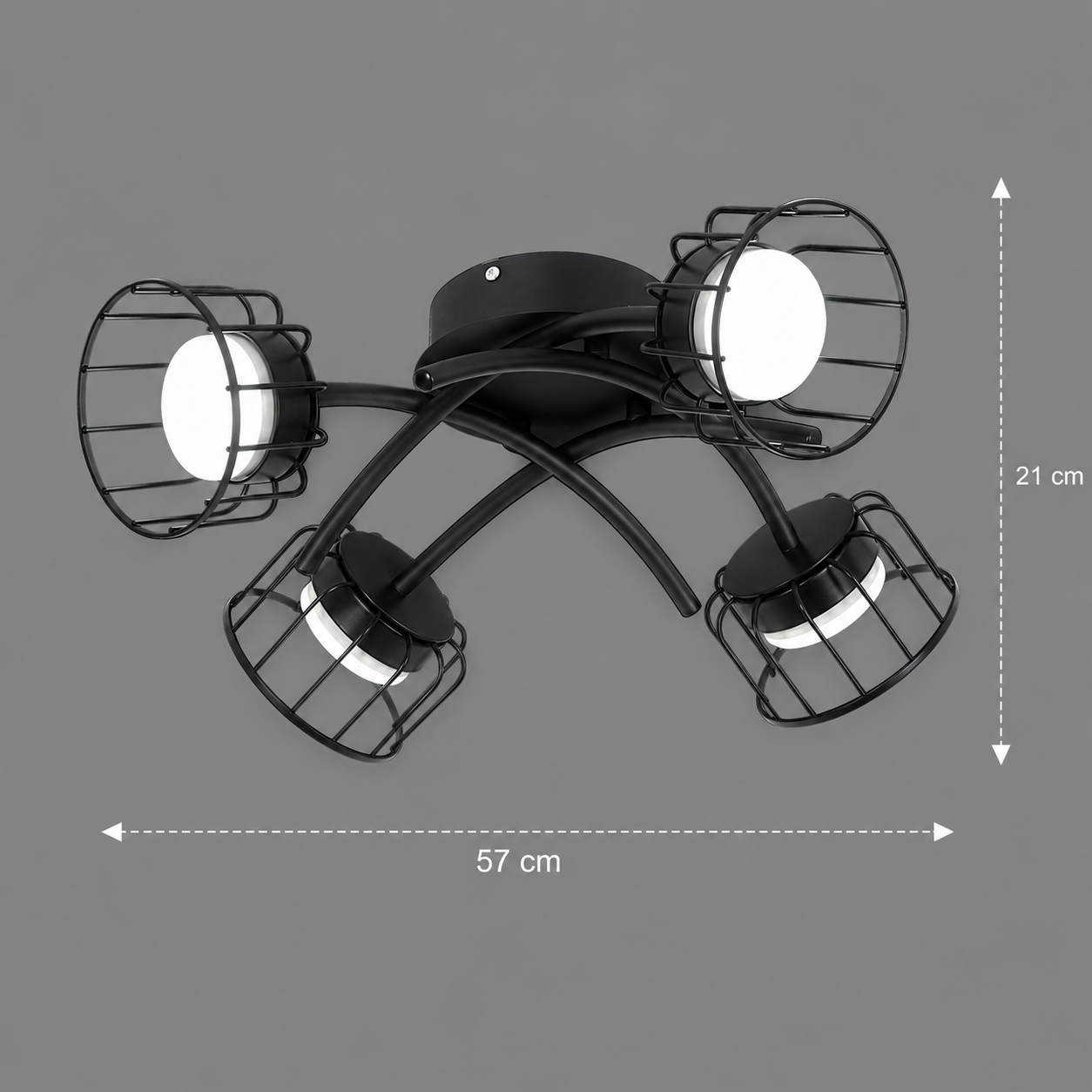 Lustra EPS, 4xGX53, D57cm, Metal și Plastic, Negru