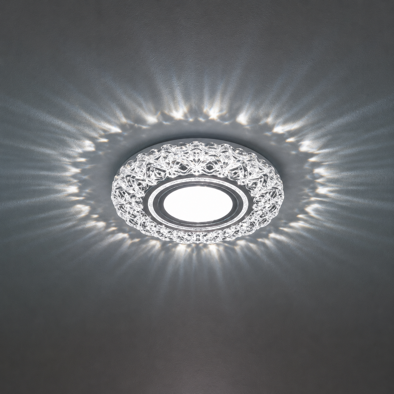 Spot LED ORBITA, 5W, Rotund, Lumina Rece + RGB, Alb, Rasina si Sticla