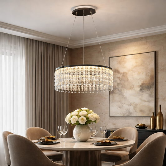 Candelabru LED cu Telecomanda, 76W, ROYALE Nobile, Diametru 40 cm, Inaltime 120 cm, Lumina Rece/Neutra/Calda, Dimabila, Argintiu, Cristal, Otel