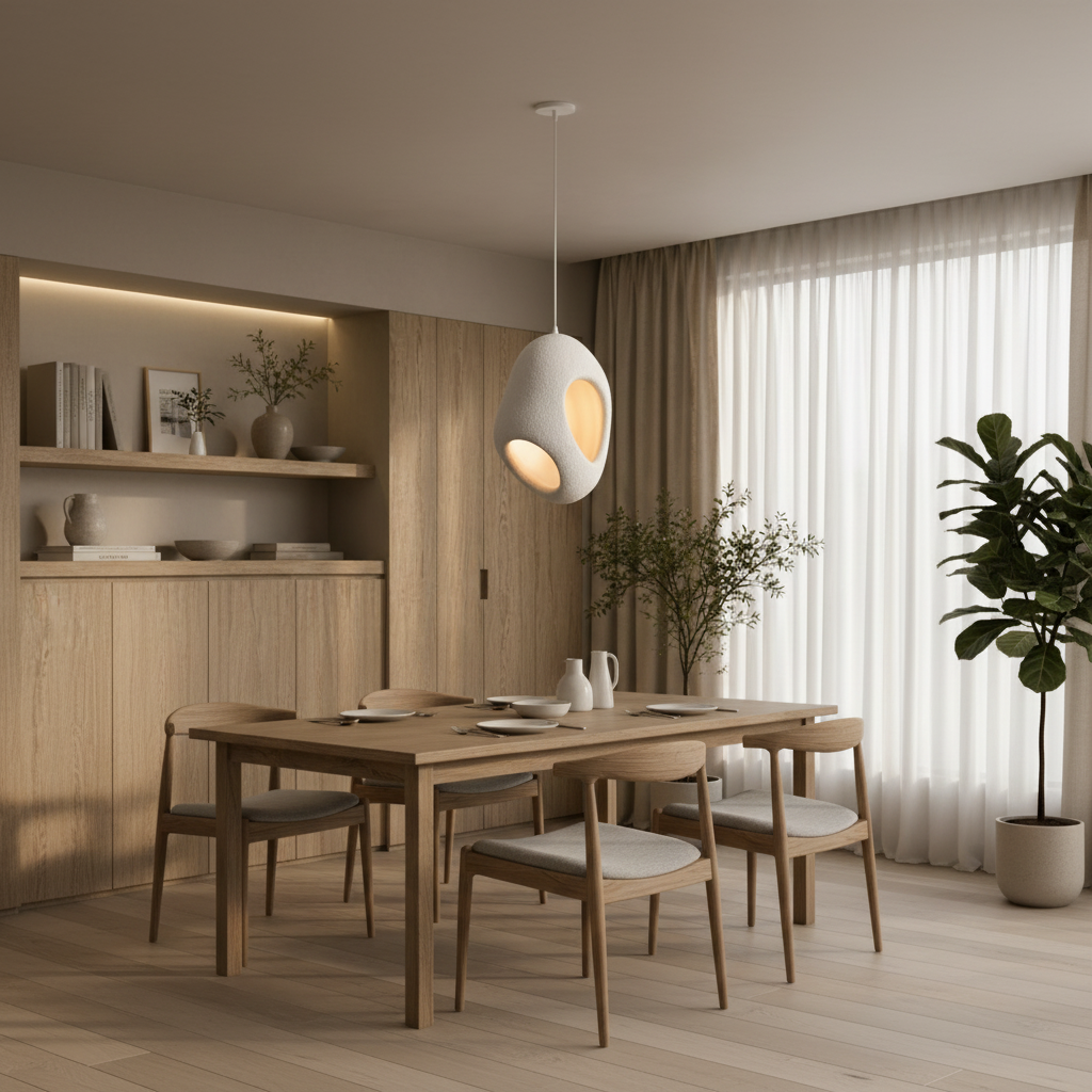 Lustra Moderna FOAMER Magno, 57 cm, Suspendata, 1 X E27, Alb, Metal si Spuma, Inaltime Reglabila