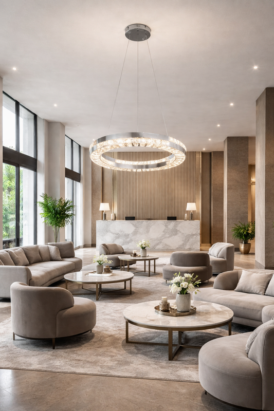 Candelabru LED cu Telecomanda, 60W, POLAR, Diametru 50 cm, Inaltime 120 cm, Lumina Rece/Neutra/Calda, Dimabila, Argintiu, Cristal, Metal