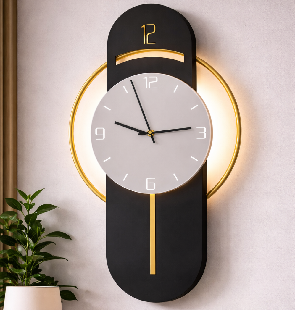 Aplica LED Decorativa BIZZ 58x36 cm Lumina Rece/Neutra/Calda Negru Auriu