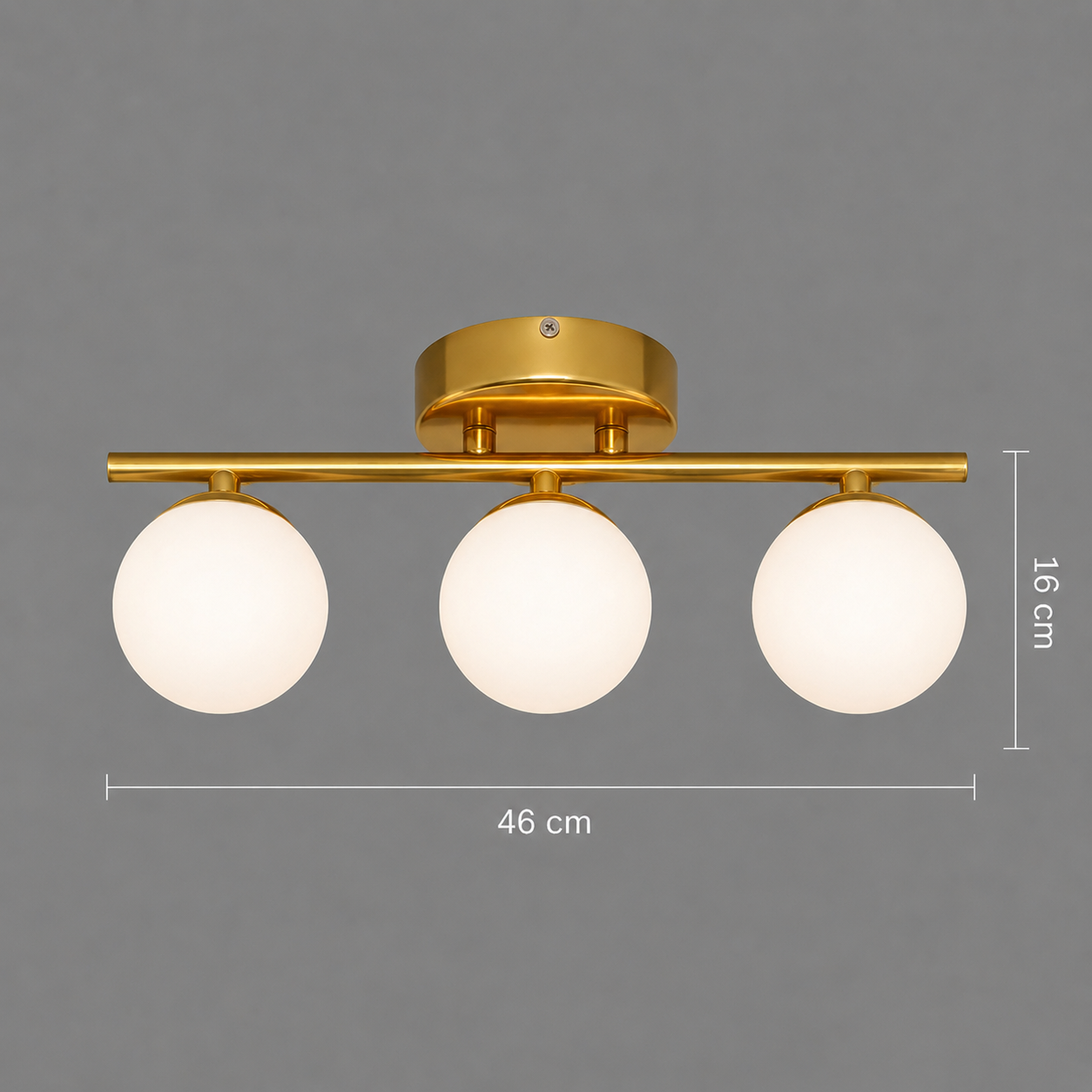 Lustra LED si cristal ORI, 46cm, 3xG9, Globuri, Auriu
