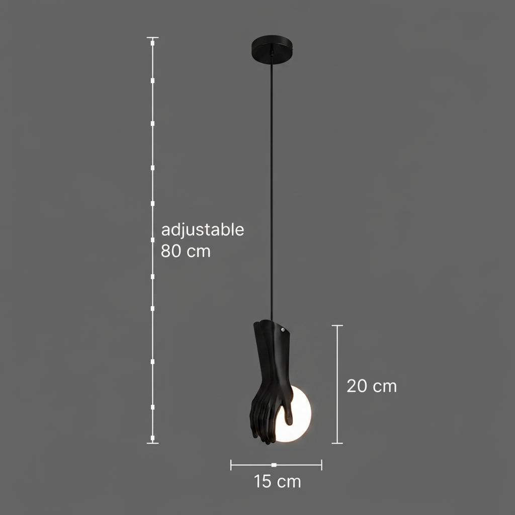 Lustra LED RUKI, 15x20cm, 1xG9, Sticla si Resina, Negru