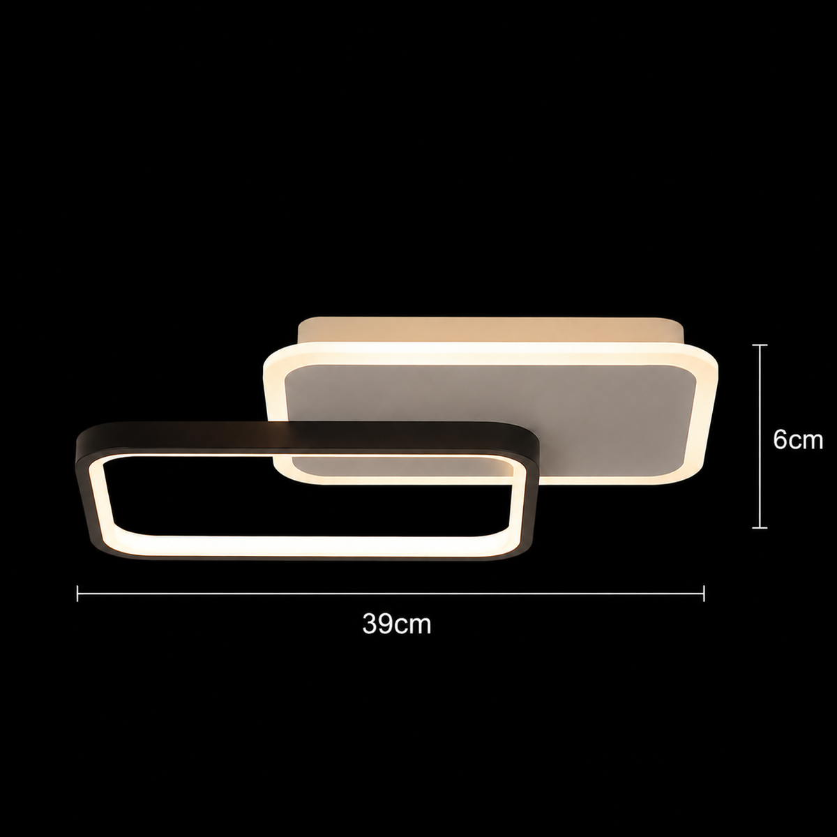 Lustra LED CAROLINA 31W, 2 Elemente, lumina Rece/Calda/Neutra, Negru