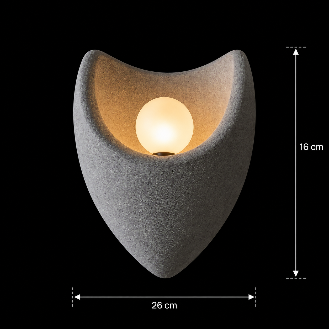 Aplica LED Decorativa CONNO, 26cm, 1xE27, Polistiren, Gri