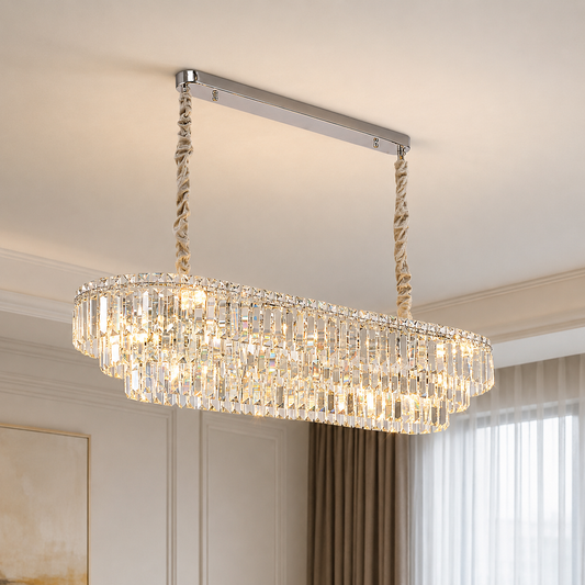 Candelabru Cristal VENARIA 12x E14, 80cm, Auriu Lucios, Inaltime Reglabila