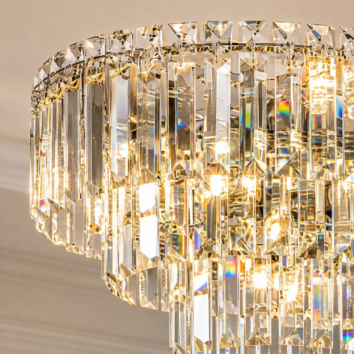 Candelabru Cristal VENARIA 12x E14, 80cm, Auriu Lucios, Inaltime Reglabila