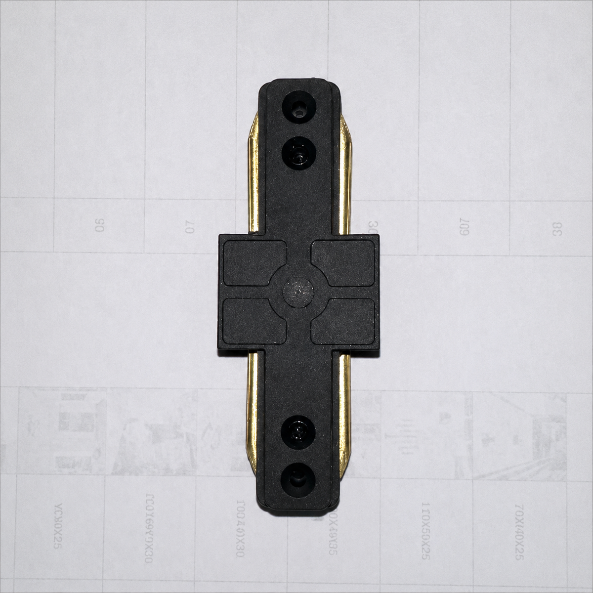 Conector pentru șină SN203BK, 9x3.5x1.5cm, Plastic și Cupru, Neagră