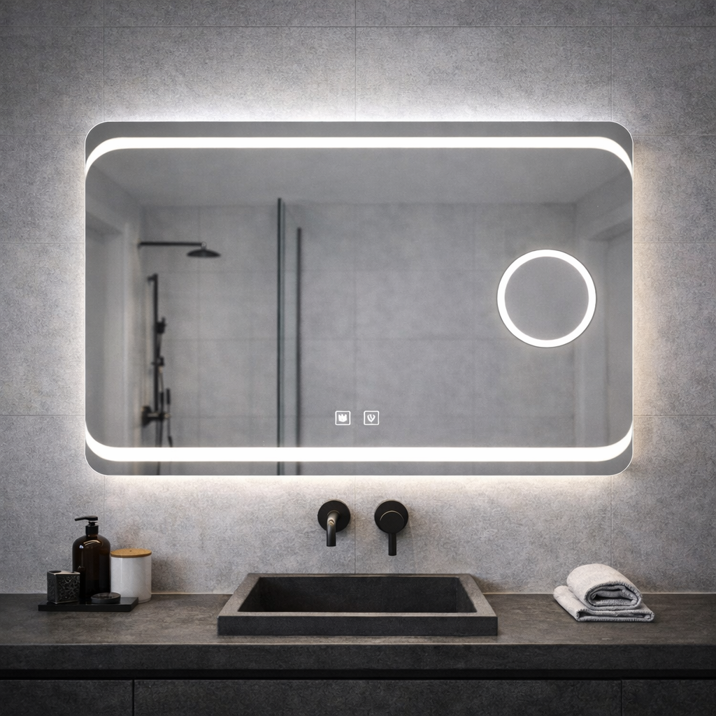 Oglinda LED Rectangulara, 80x60cm, Stella Touch, Sistem Dezaburire Oglinzi Korman E Default Title Alessandro Design