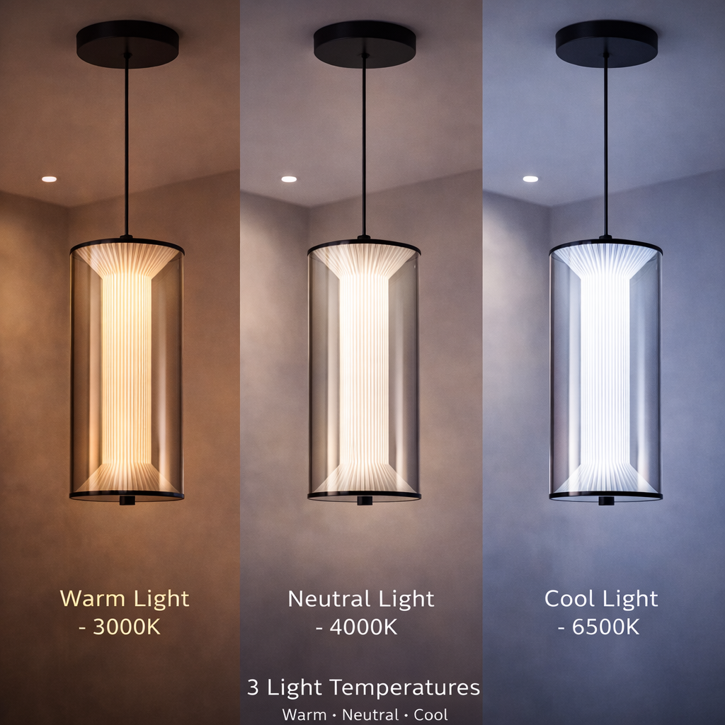 Lustra LED Suspendata cu Telecomanda 78W, Orin, 3 elemente, Inaltime Reglabila, Lumina Calda/Rece/Neutra, Alb, Metal
