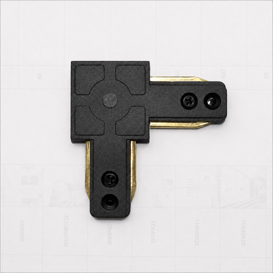 Conector pentru șină SN204BK, 6.5x6.5x1.5cm, Neagră