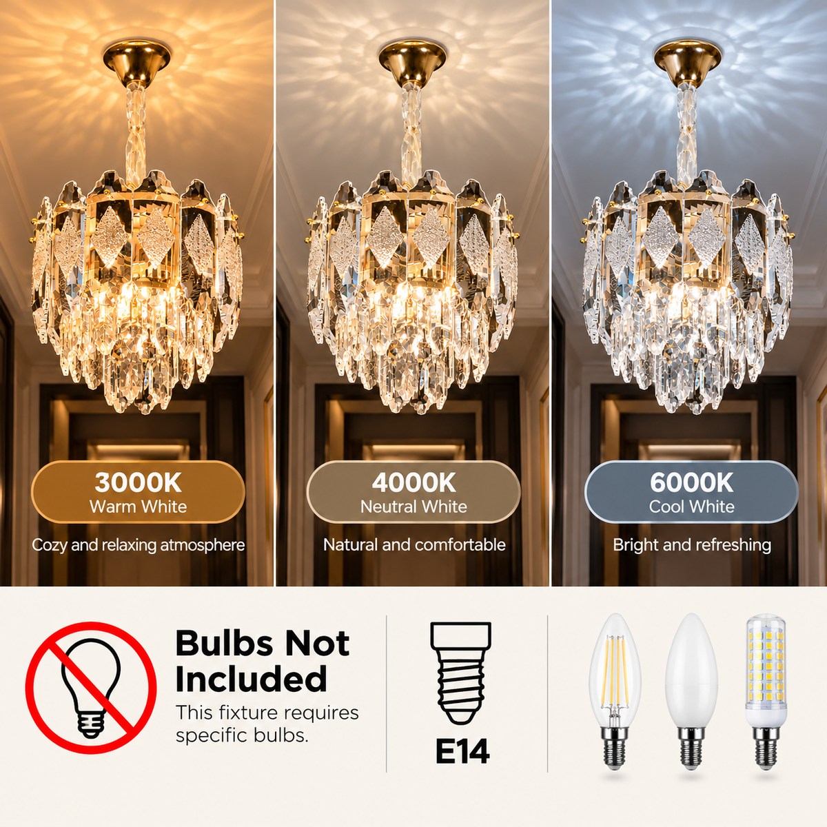 Candelabru Cristal VELVET Petito, 3xE14, D30 cm, Auriu, Inaltime Reglabila, Metal si Cristal