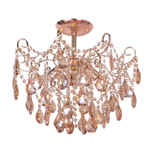 Candelabru Cristal Fiamma, 4x E27, Diametru 50cm, Auriu