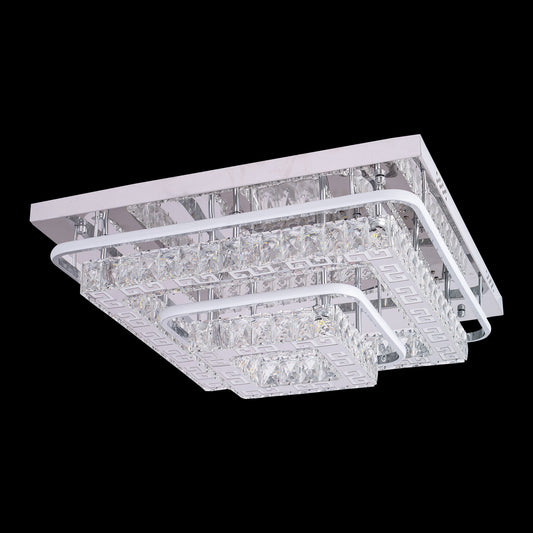 Lustra LED, 66W, Crom , 3000/4000/6000K, Cristal 8207/450*450 - LEDS