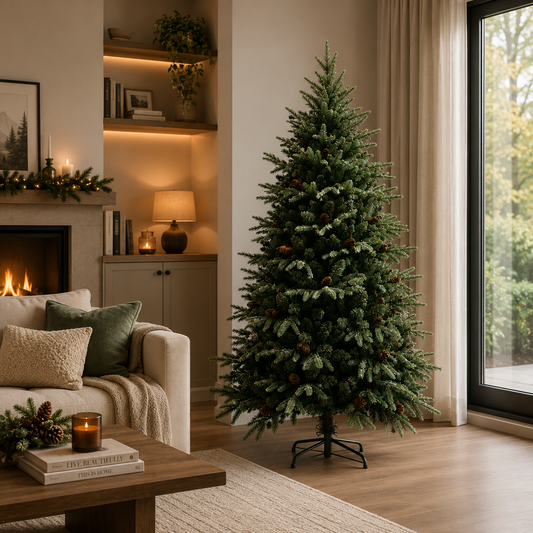 Decorațiune Brad Artificial QAANAAQ, 210 cm, 1149 vârfuri, Verde