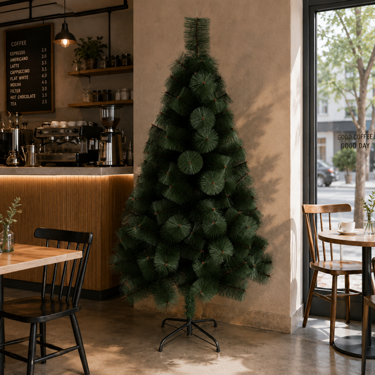 Decorațiune Brad Artificial MANIITSOQ, 210 cm, 280 vârfuri, Suport Metalic, Verde