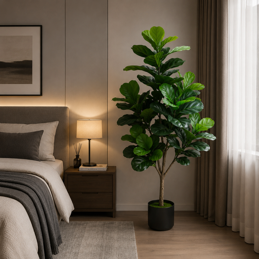 Planta Artificială Copac Tip Ficus, 3 brate, 154 cm, Verde, cu Ghiveci