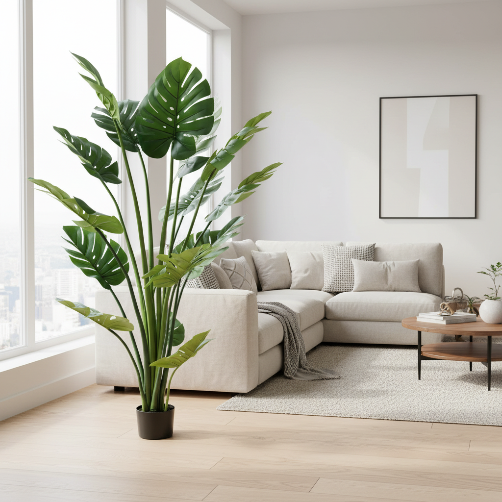 Decorațiune Monstrosa Deliciosa Artificial, Plastic, 180 cm, Verde