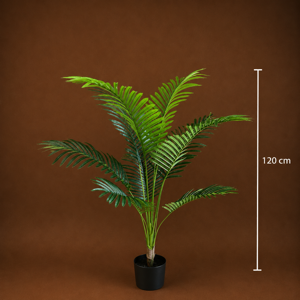 Decorațiune Palmier Kentia, Plastic, 12 frunze, 120 cm, Verde