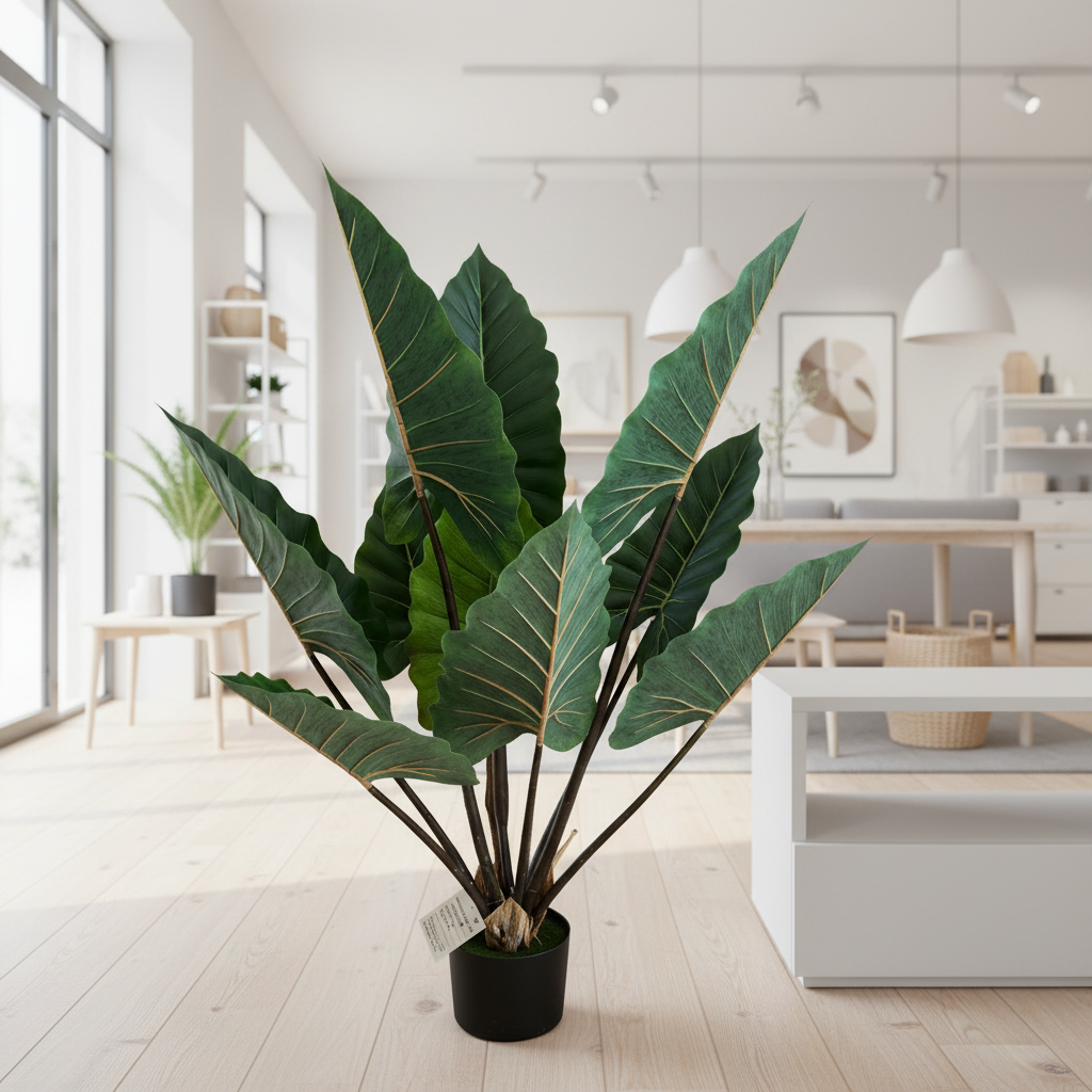Decorațiune Strelitzia, Plastic, 120 cm, Verde