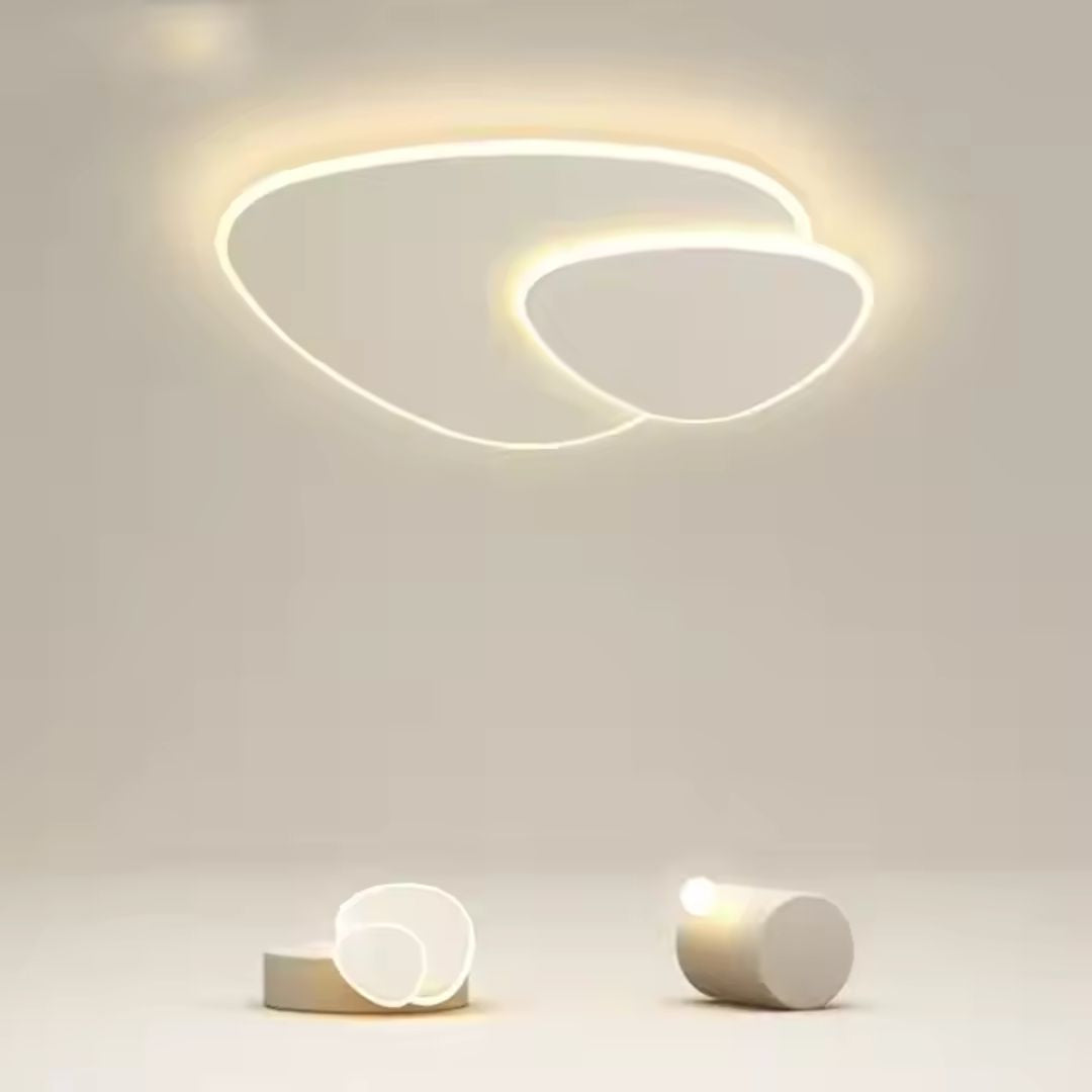 Lustra LED cu telecomanda FUTURA LUMINA 66W, Ovala, lumina Rece/Calda/Neutra, Dimabila, Alb