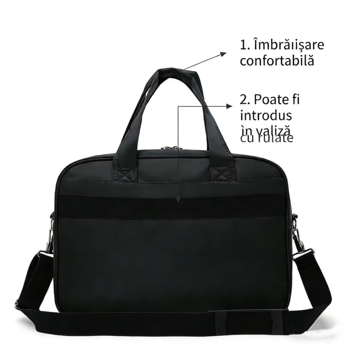 Geantă business laptop ASTANA, 40x20x30cm, Oxford, Negru