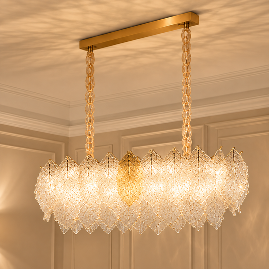 Candelabru Cristal LACE Royale 11xE14, Dimensiune 83x33 cm, Inaltime 31 cm, Auriu Lucios, Inaltime Reglabila, Design Elegant