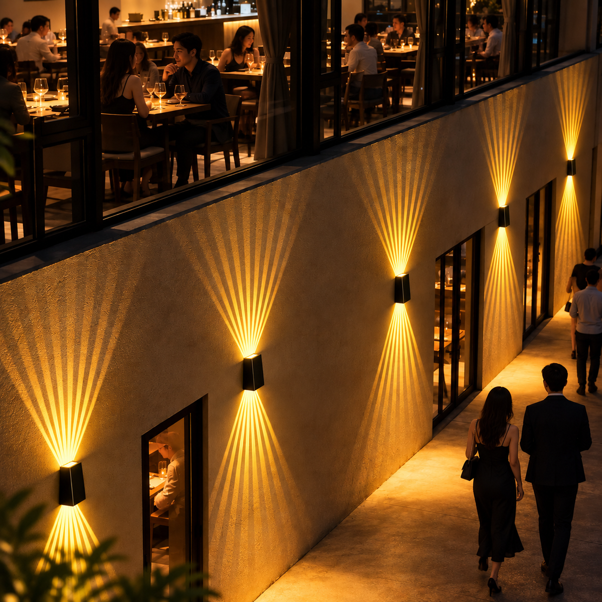 Aplica LED ZARAFSHON Exterior, 8W, Lumina Calda, IP65, Aluminiu, Negru