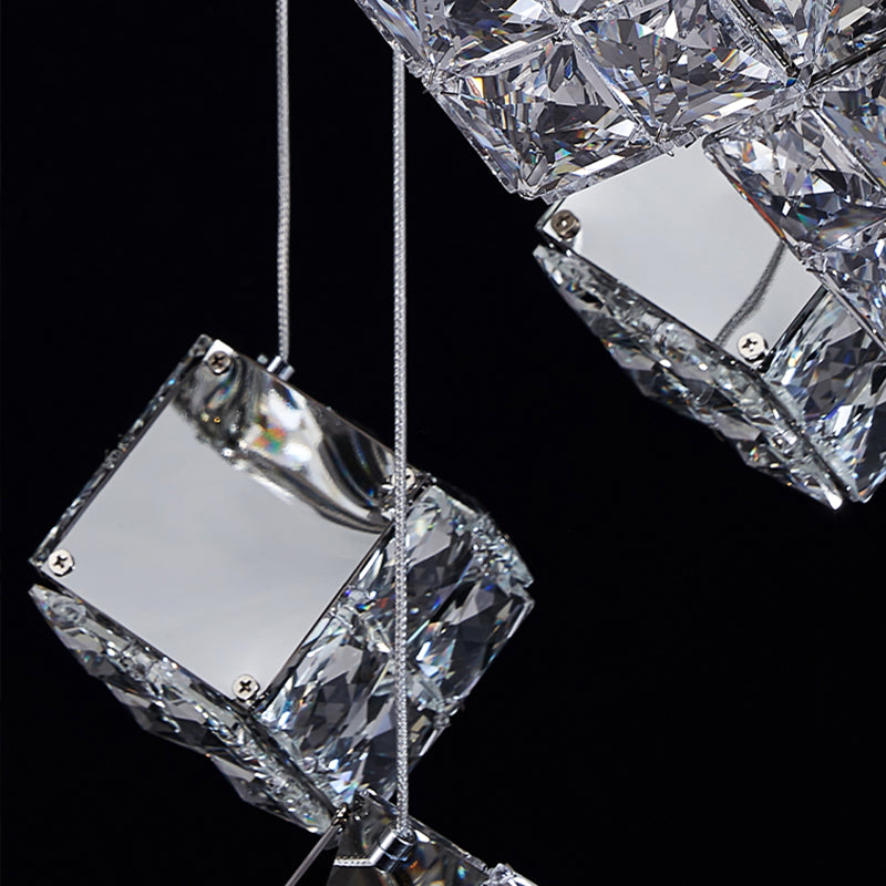 Candelabru Modern LED CM526/18, 51W, Diametru 58.5cm, Inaltime Reglabila, Crom