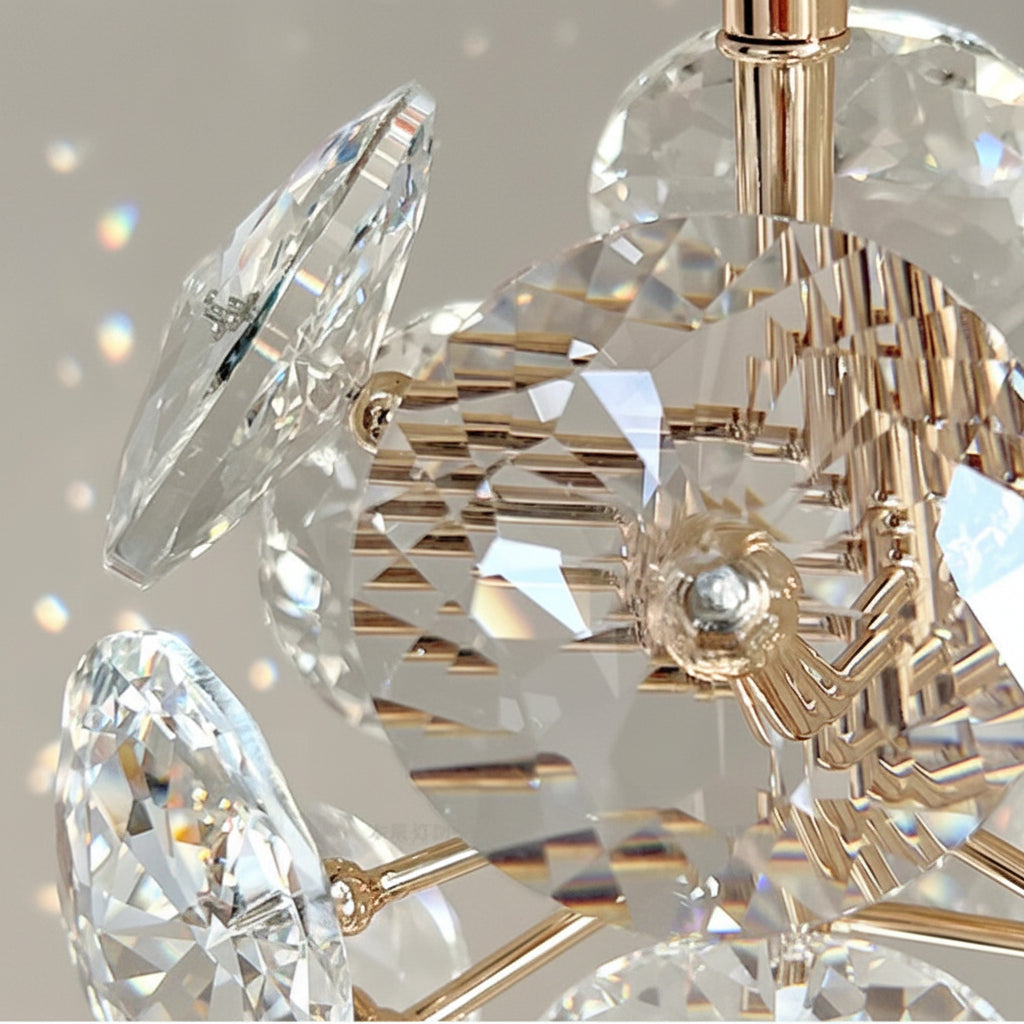 Candelabru Cristal LED KILKENNY Culmino, 144W, Lumina Neutra, Diametru 60cm, Auriu Candelabre Moderne Default Title Alessandro Design