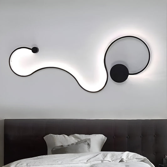 Aplica LED Delilah 36W Decorativa Lumina Rece/Calda/Neutra Metal si SIlicon Negru