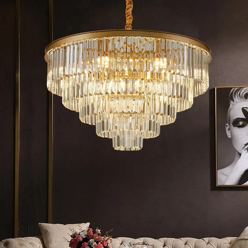 Candelabru Cristal CHAMBORD Nobile 5xE14, Diametru 38cm, Auriu Mat Candelabre Cristal Default Title Alessandro Design