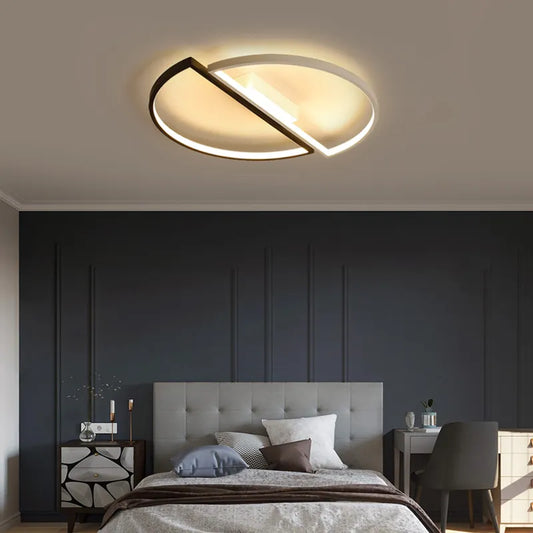 Lustra LED cu telecomanda VECTOR ARCUS 52W, 2 Elemente, lumina Rece/Calda/Neutra, Dimabila, Alb Negru Lustre LED cu Telecomanda Default Title Alessandro Design