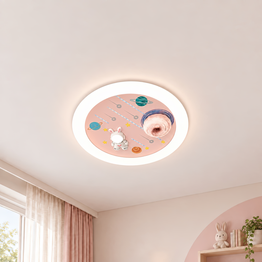 Lustra LED CONSTELATION cu telecomanda 63W, Diametru 50cm, lumina Rece/Calda/Neutra, Roz
