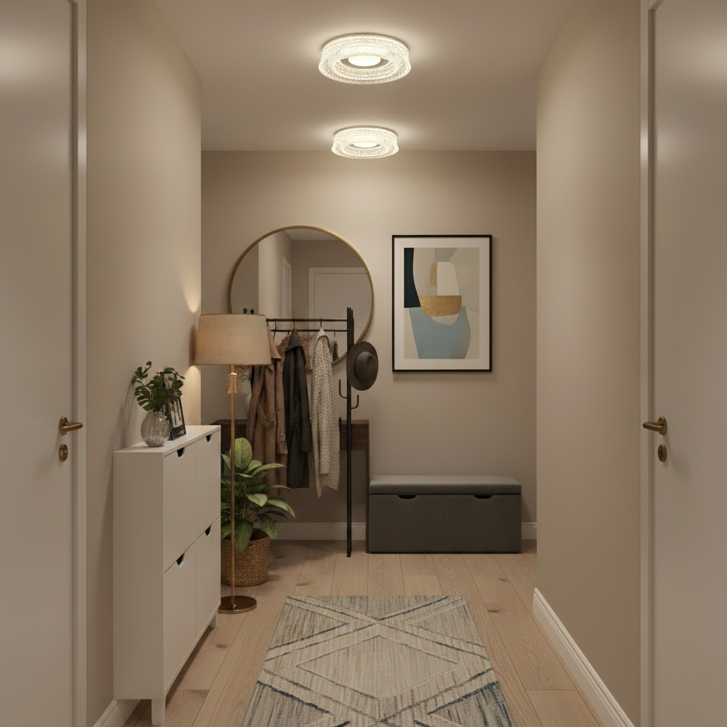 Lustra LED MARU Petito, 29W, Diametru 20cm, Lumina Calda/Neutra/Rece, Alb, Metal si Cristal