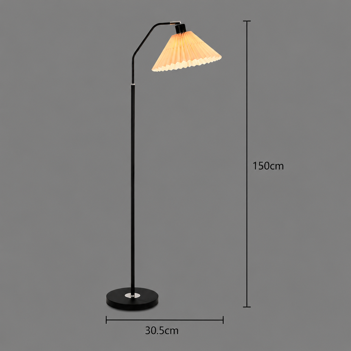 Lampadar JIZZAKH, 1 x E27, Metal, Alb si Negru