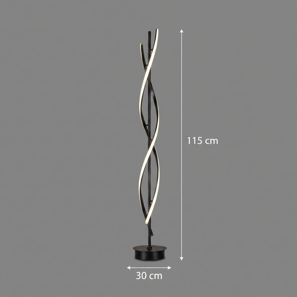 Lampadar LED Upsilon, 27W, 3000K/ 4000K/ 6000K, Metal si Acril, Negru