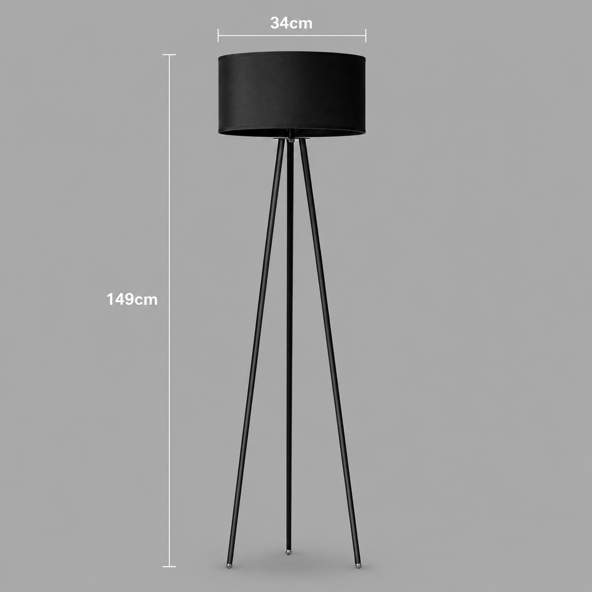 Lampadar RUDNY, 1 x E27, Metal, Negru