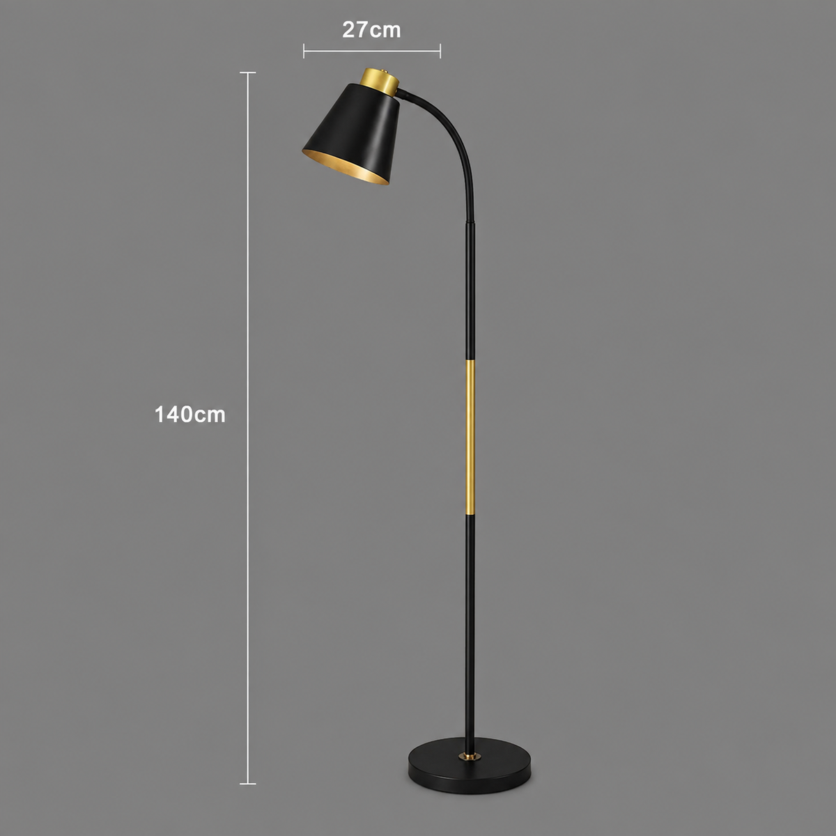 Lampadar TEMIRTAU, 1 x E27, Metal, Negru
