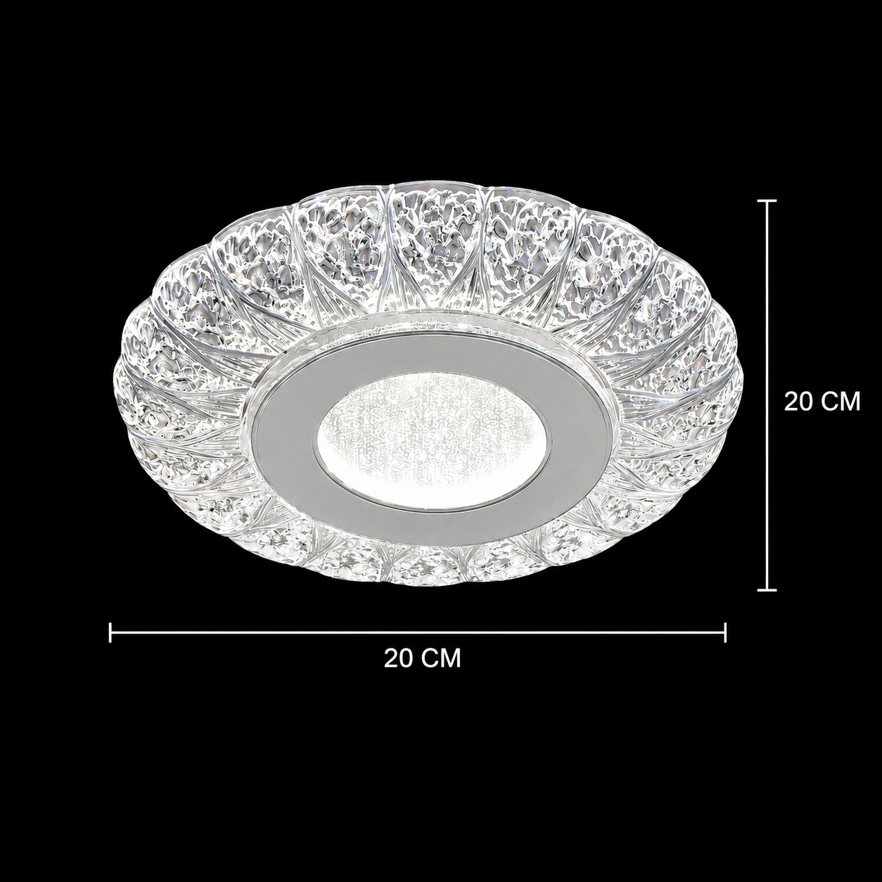 Lustra LED ASADO, 14W, Diametru 20cm, Lumina Calda/Neutra/Rece, Alb, Metal si Acril