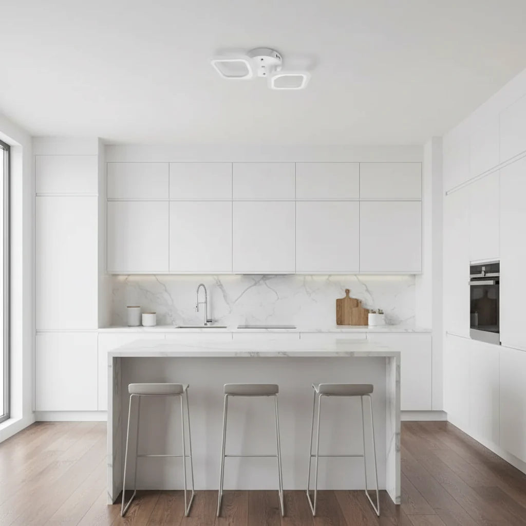 Lustra LED ERIKA 27W, 2 Patrate, lumina Neutra, Alb Lustre LED Aplicate Default Title Alessandro Design