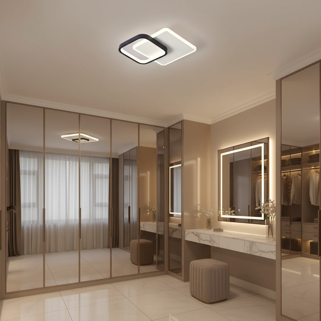 Lustra LED MARCELO 30W, lumina Rece/Calda/Neutra Alb Negru