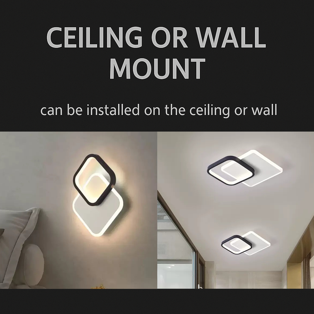 Lustra LED MARCELO 30W, lumina Rece/Calda/Neutra Alb Negru
