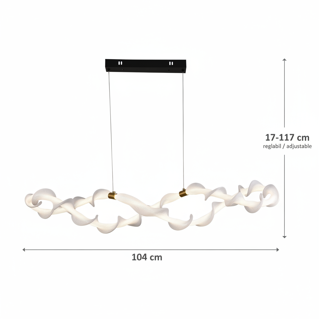 Lustra LED Suspendata Acril UNDA Infinity, 36W, Lumina Calda/Neutra/Rece 3000/4000/6000K, Alb Auriu, Inaltime Reglabila Lustre Moderne Default Title Alessandro Design