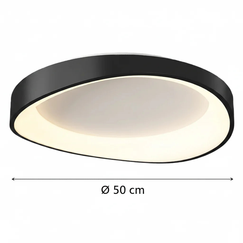 Plafoniera LED cu Telecomanda, PL103/520BK, 29W, Diametru 50cm, Lumina Calda/Rece/Neutra, Negru Lustre LED cu Telecomanda Default Title Alessandro Design