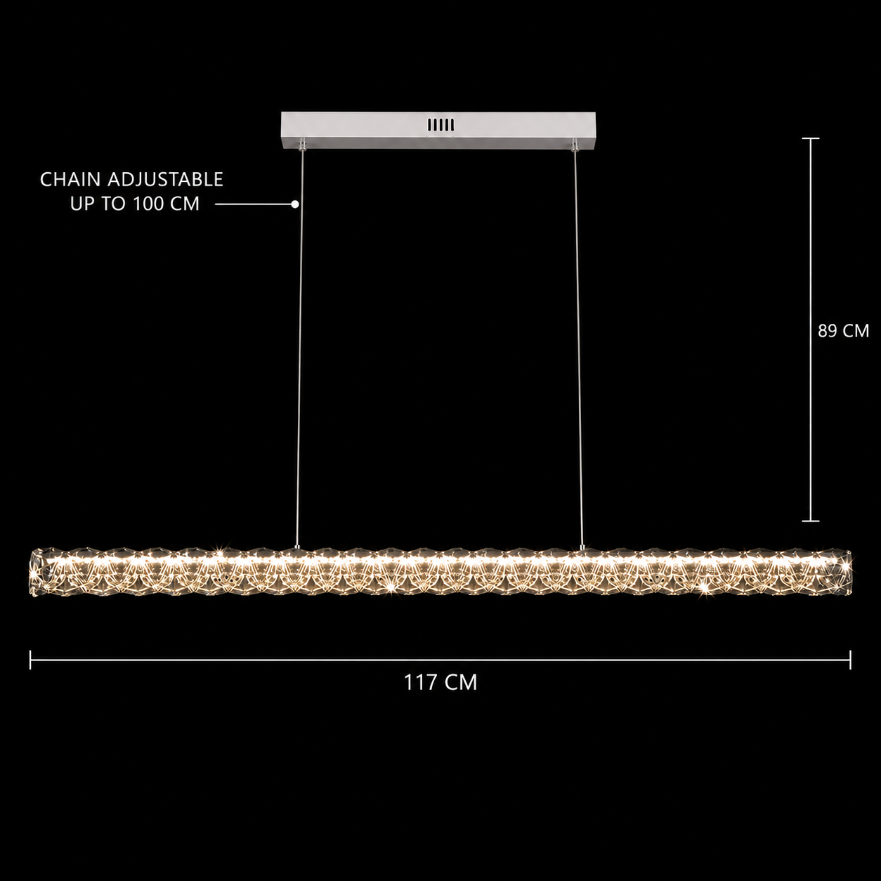 Lustra LED cu telecomanda KANGNING, 3000K/4000K/6000K, 120W, Metal și Acrilic, Alb