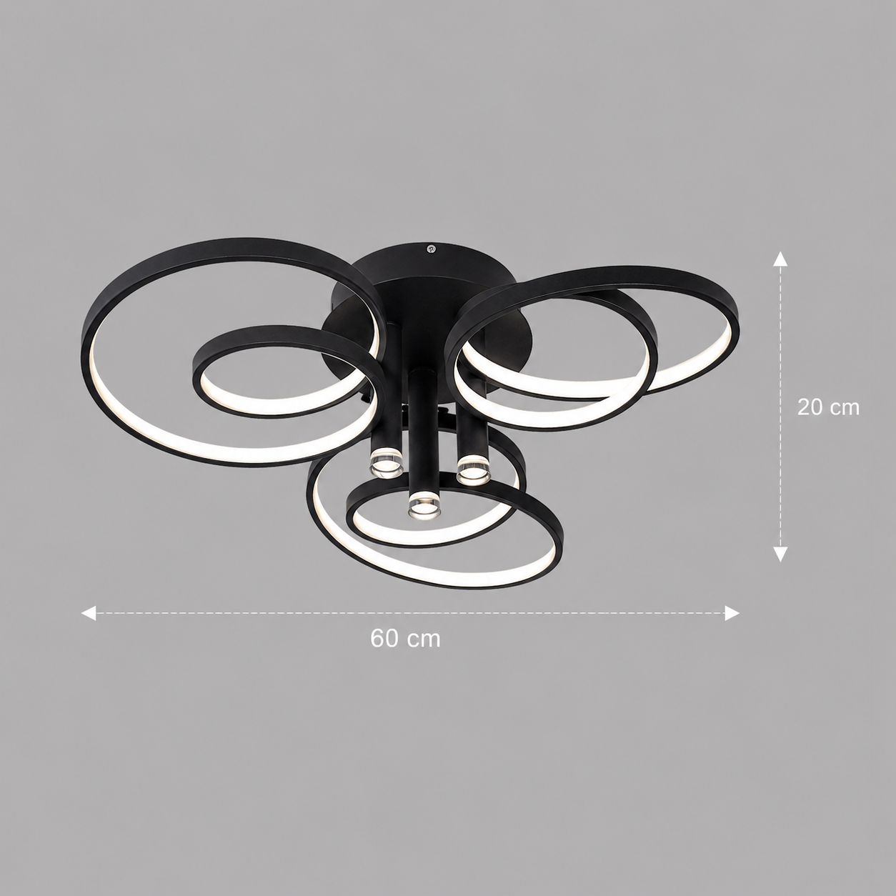 Lustra LED cu telecomanda ORMS Magno, 3000K/4000K/6000K, 146W, Metal și Plastic, Negru