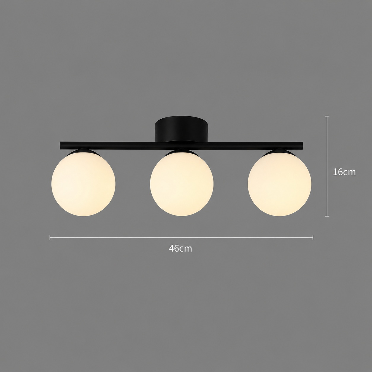 Lustra cristal ORI, 46cm, 3xG9, Globuri, Negru