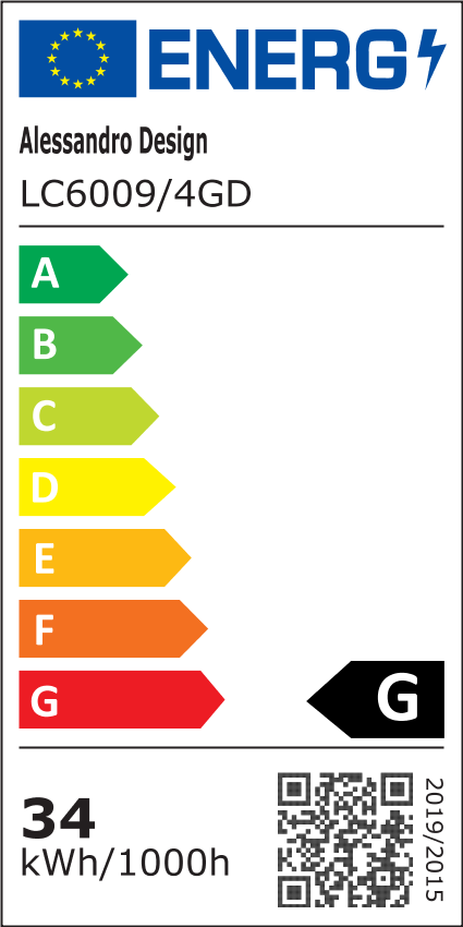 Lustra LED suspendata PAAMIUT 34W, 4 surse de lumină, lumina Rece/Calda/Neutra, Auriu, Inaltime Reglabila